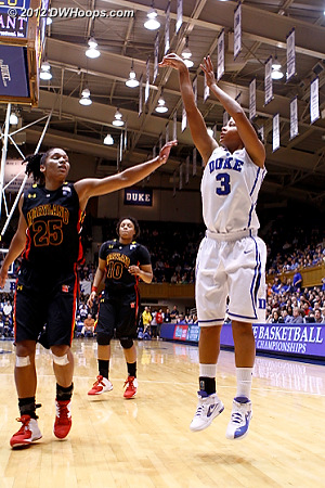 After the offensive board Selby stroked a baseline jumper for a 27-26 Duke lead