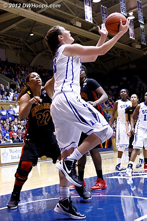 Haley Peters hits her trademark reverse layup (members see a three frame sequence)