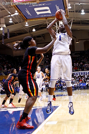 Williams gives Duke its first five point lead, 35-30