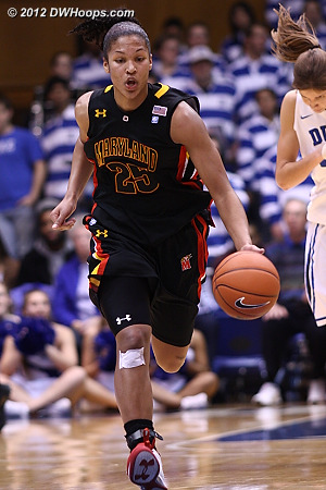 Alyssa Thomas, thought by many at this point as leader for ACC Player of the Year, leads another Maryland fast break  
