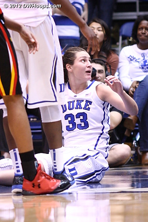 Haley Peters got her third foul, she would exit a minute later and sit for the second segment of the second half.  - Duke Tags: #33 Haley Peters 