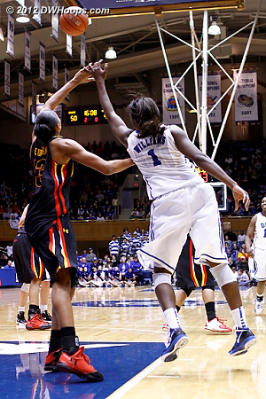 A wild entry pass from Chelsea Gray led to a Duke turnover  