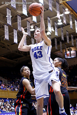 Allison Vernerey scored back-to-back baskets that put Duke up by nine
