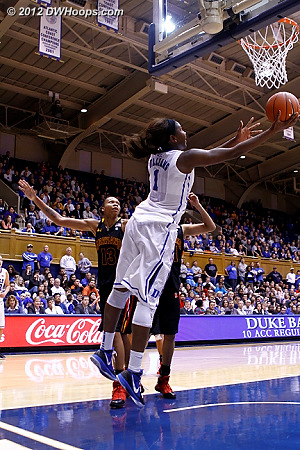 This layup by Elizabeth Williams came from too deep  - Duke Tags: #1 Elizabeth Williams 