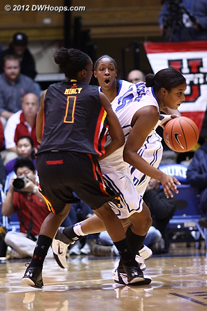 Richa comes away with a steal as Chelsea voices her approval  - Duke Tags: #12 Chelsea Gray, #15 Richa Jackson 