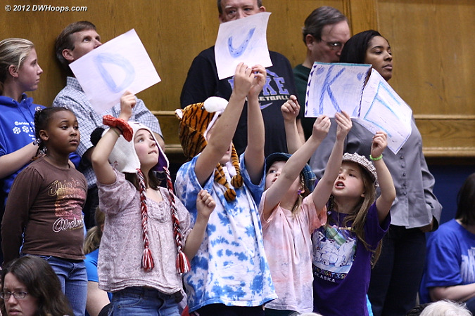 A spirited group of young fans  - Duke Tags: Fans 