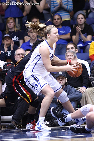 Tricia Liston grabbed a defensive rebound but got tied up by Barrett, her only turnover in 26 minutes of play