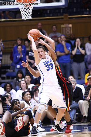 Alyssa Thomas fouled Peters, it was the Terps sixth of the half  - Duke Tags: #33 Haley Peters 