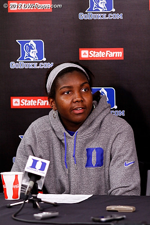 Elizabeth Williams takes a question  - Duke Tags: #1 Elizabeth Williams 
