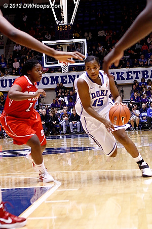 Richa Jackson drives on Goodwin-Coleman en route to her first hoop of the game