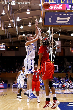 It's Allison Vernerey, who hits a long lefty hook shot to quell the NC State run