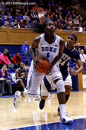 Chyna Golden (34) would block this Williams shot from behind  - Duke Tags: #1 Elizabeth Williams 
