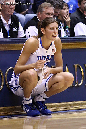 Vernerey cheers the team on as she waits to check in