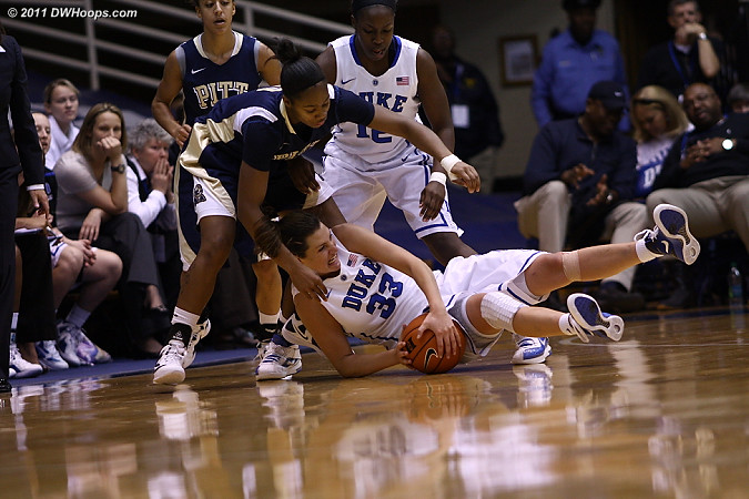 Haley Peters goes to the floor for a loose ball