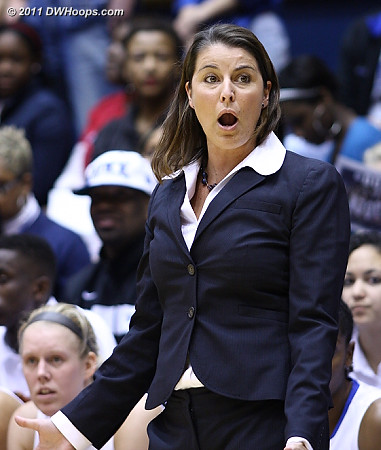 Coach P surprised by a call  - Duke Tags: Joanne P. McCallie 