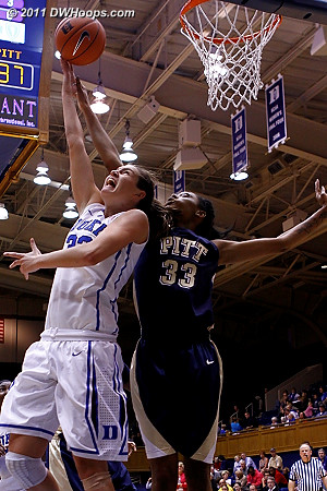 Haley couldn't sink the reverse layup this game, well guarded by Kyra Dunn