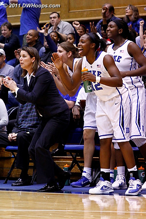 Duke bench  - Duke Tags: #1 Elizabeth Williams, #12 Chelsea Gray, Joanne P. McCallie 