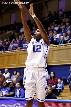 Chelsea Gray opened the scoring for Duke by sinking her first shot, a trey