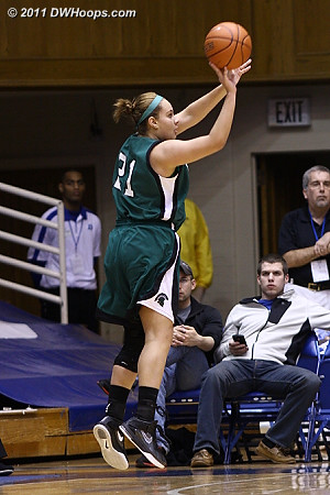 Madisen Webb gets an open look for the Spartans  