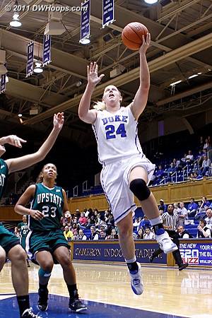 Scheer scores in transition, her second straight double digit scoring game in Cameron  - Duke Tags: #24 Kathleen Scheer 