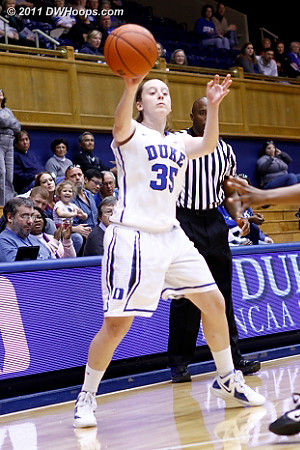 Walk-on Jenna Frush in the game for Duke