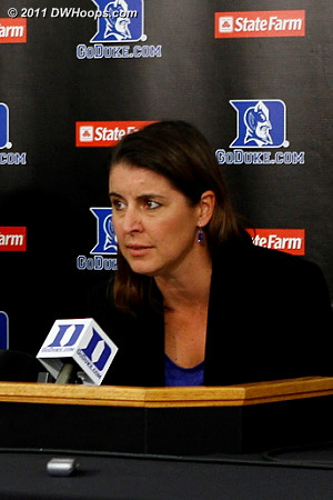 Coach P makes her opening statement  - Duke Tags: Joanne P. McCallie 