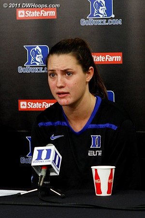 Haley Peters answers a question from Rob about how the locker room was at halftime