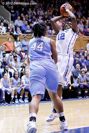 Duke wasn't in the groove yet  - Duke Tags: #12 Chelsea Gray - UNC Players: #44 Tierra Ruffin-Pratt 