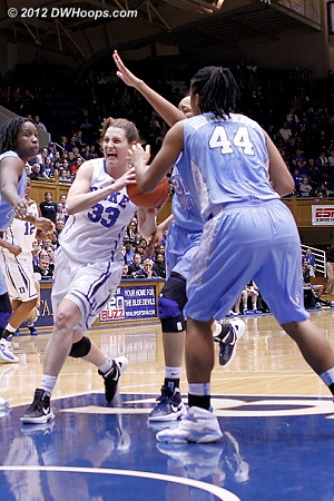Peters powers down the lane  - Duke Tags: #33 Haley Peters 