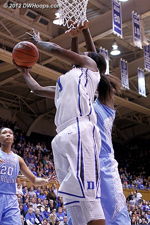 Another tougher than necessary shot, another miss  - Duke Tags: #1 Elizabeth Williams 