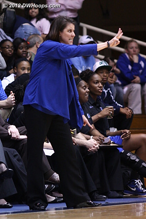 Coach P calls a fierce defensive set  - Duke Tags: Joanne P. McCallie 