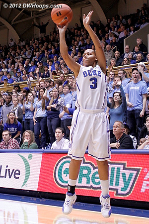 A wide open Selby trey put Duke up 37-18