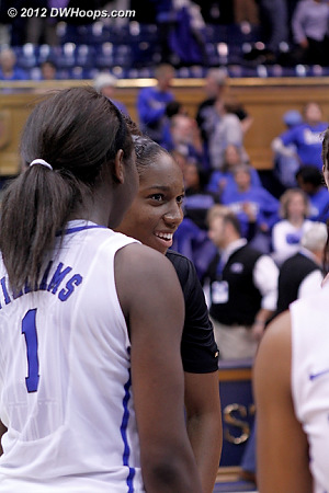 The other half of #EJAK  - Duke Tags: #1 Elizabeth Williams, #30 Amber Henson 