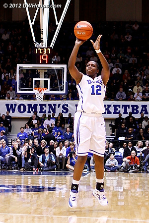 A wide open Chelsea Gray hits a three, and Duke leads 5-4.  - Duke Tags: #12 Chelsea Gray 