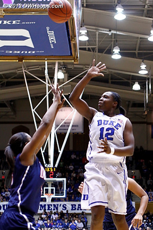A tough try with just two left on the shot clock  - Duke Tags: #12 Chelsea Gray 
