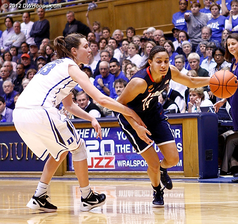 DWHoops Photo  - Duke Tags: #33 Haley Peters - CONN Players: #14 Bria Hartley 
