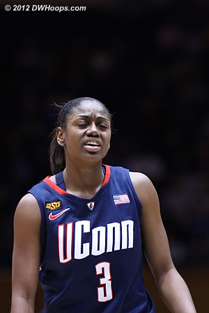 Hayes had to come out of the game  - CONN Players: #3 Tiffany Hayes 