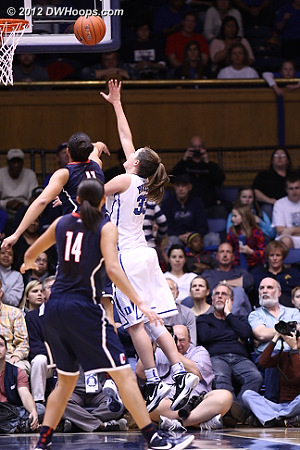 Peters cuts it to ten  - Duke Tags: #33 Haley Peters - CONN Players: #41 Kiah Stokes 