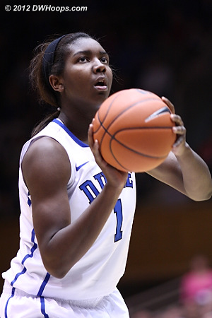 Williams made both free throws to cut the deficit to five, but Connecticut would respond with an 8-0 run.  - Duke Tags: #1 Elizabeth Williams 