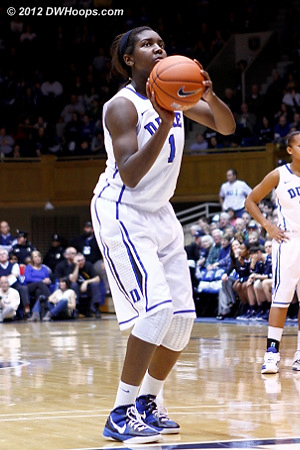 Williams was a perfect 4-4 from the line  - Duke Tags: #1 Elizabeth Williams 