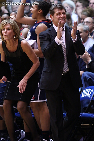 DWHoops Photo  - CONN Players: Head Coach Geno Auriemma, Assistant Coach Chris Dailey 