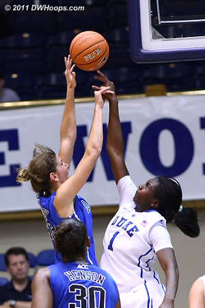 Williams rejects Vernerey  - Duke Tags: #43 Allison Vernerey, #1 Elizabeth Williams 