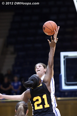 Opening Tip controlled by Vernerey  - Duke Tags: #43 Allison Vernerey - SHAW Players: #21 Kiana Trice-Hill 