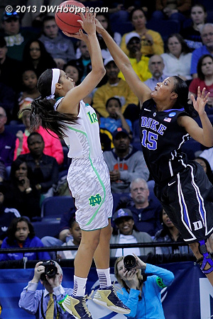 Richa Jackson stuffs a Skylar Diggins jump shot Richa Jackson stuffs a Skylar Diggins jump shot