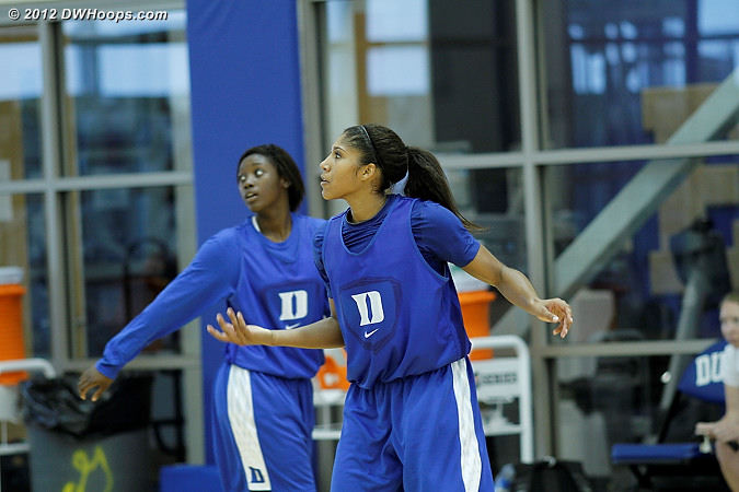 Alexis Jones (left) and Sierra Moore will benefit from a lot of playing time in France  - Duke Tags: #2 Alexis Jones, #5 Sierra Moore 