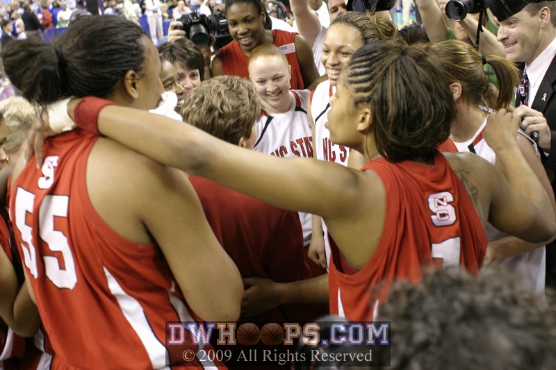 Kay Yow celebrates with her team in Greensboro after upsetting #1 Duke in the 2007 ACC Semifinals