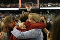 Rivals Kay Yow and Sylvia Hatchell embrace after Yow receives the 2007 �Bob Bradley Spirit & Courage Award� -  - 