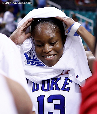 Karima got to the party late because of an interview with Fox Sports  - Duke Tags: #13 Karima Christmas 