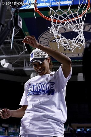 A very modest piece of the net for a two-time tournament MVP  - Duke Tags: #5 Jasmine Thomas 