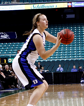 Left all alone, Tricia Liston puts Duke up by 23